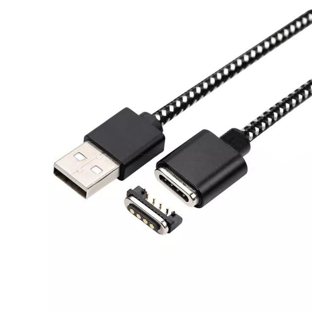 4-контактный USB-кабель с магнитным креплением Pogo Pin для зарядки