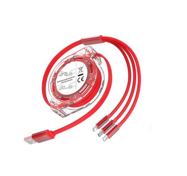 Выдвижной кабель для зарядки данных «три в одном»