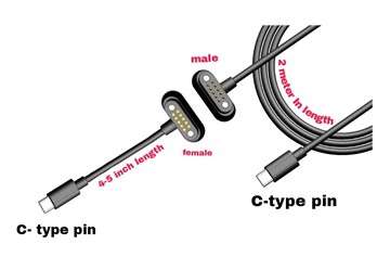 Зарядное устройство с магнитными контактами Pogo типа C